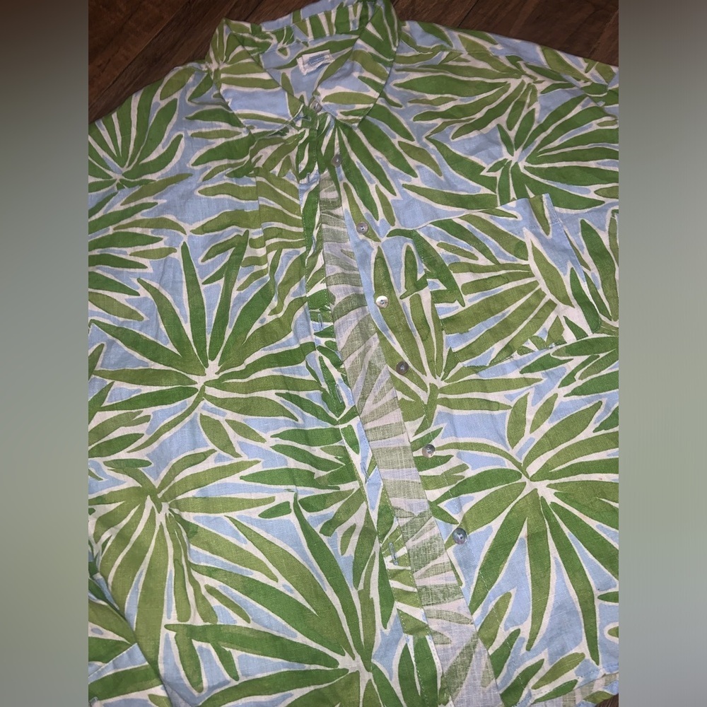 New Without Tag Sigrid Olsen Linen Palm Leaf Butt… - image 5